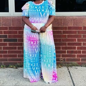 Two piece multicolor VOGUE pants set